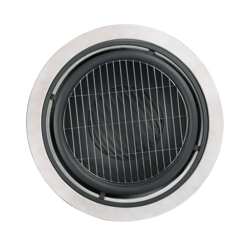 Uptown 30″ Outdoor Small Round Wood Burning Fire Pit with Concrete Base – Gray – Teamson Home