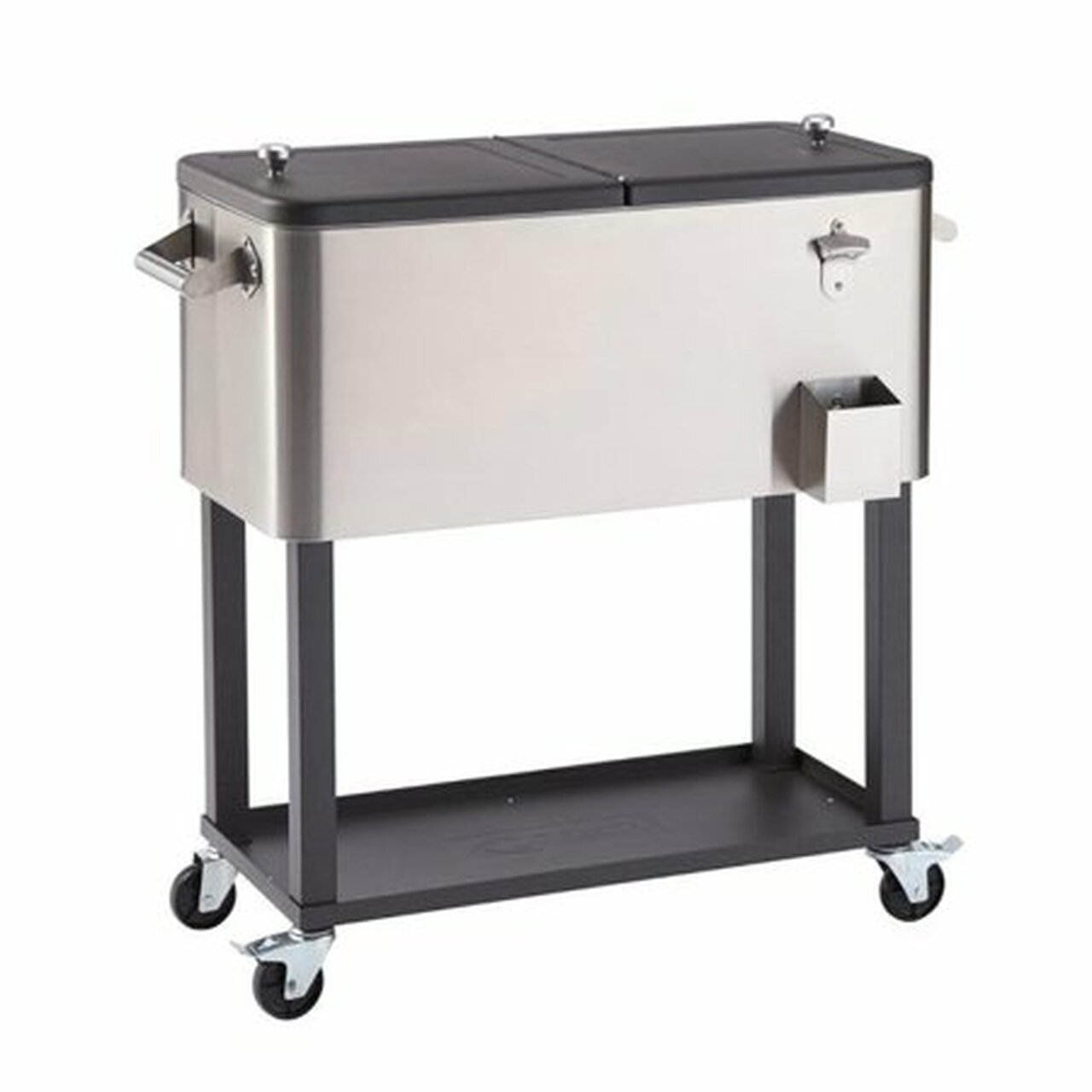 TRINITY 100 Quart Stainless Steel Cooler w/ Shelf