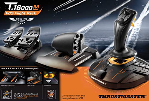 Thrustmaster T16000M FCS Flight Pack – Joystick, Throttle and Rudder Pedals – T.A.R.G.E.T Software, PC