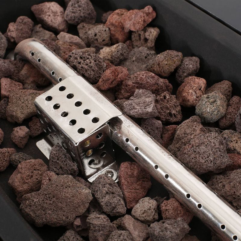 Langton Rectangular 40″ Light Weight Concrete Gas Fire Pit Dark Gray – Christopher Knight Home