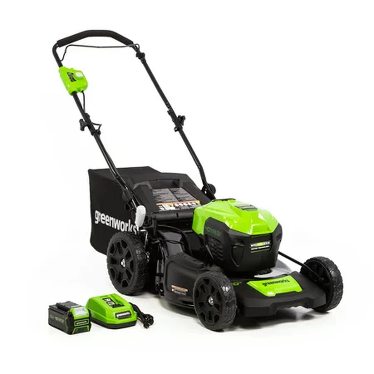 Greenworks 40V 20 in. Cordless Brushless Push Lawn Mower with 4.0 Ah Battery and Quick Charger, 2516302