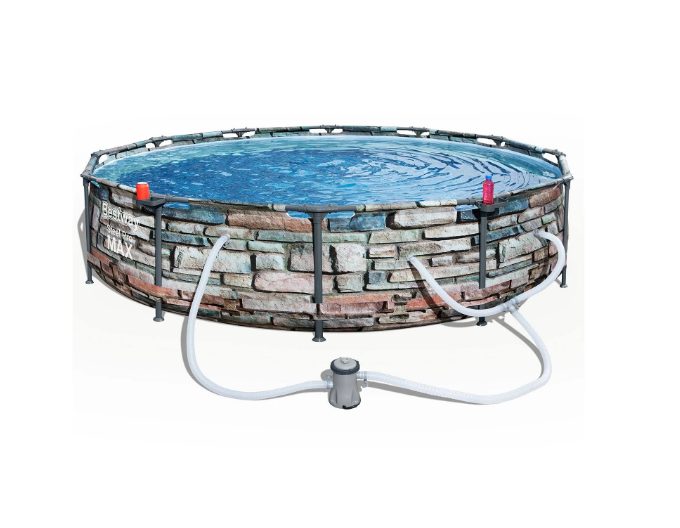 Bestway – 12' x 30 inch Steel Pro Max Round Pool Set, Stone Print