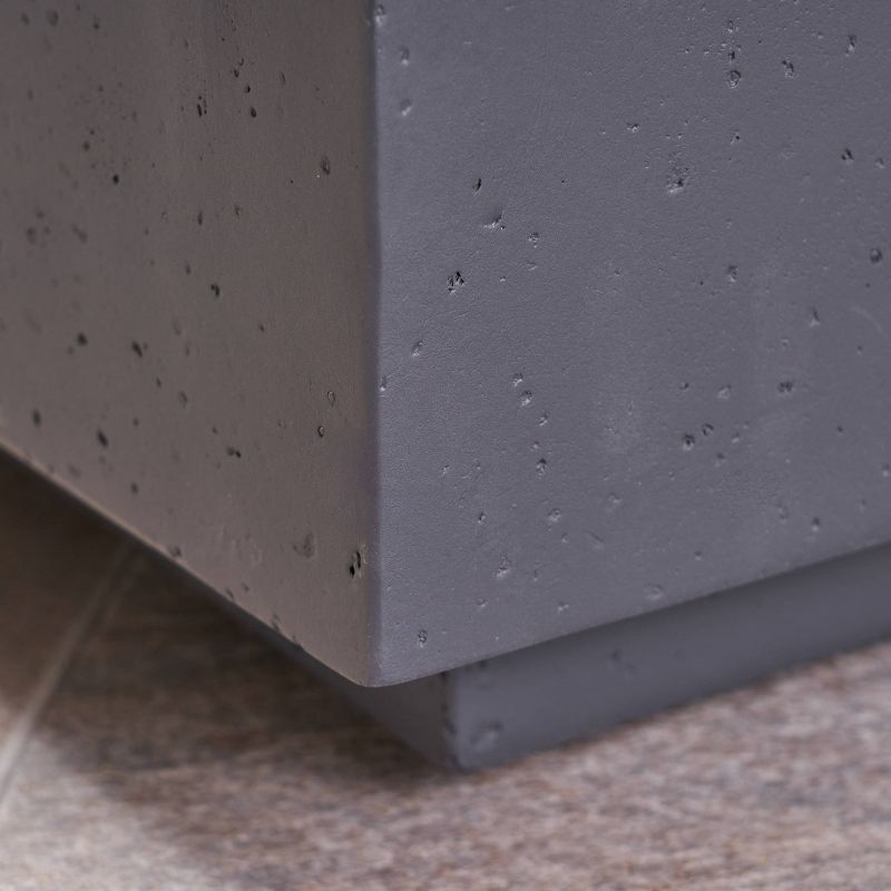 Aidan Rectangle 40″ Lightweight Concrete Gas Fire Pit – Dark Gray – Christopher Knight Home