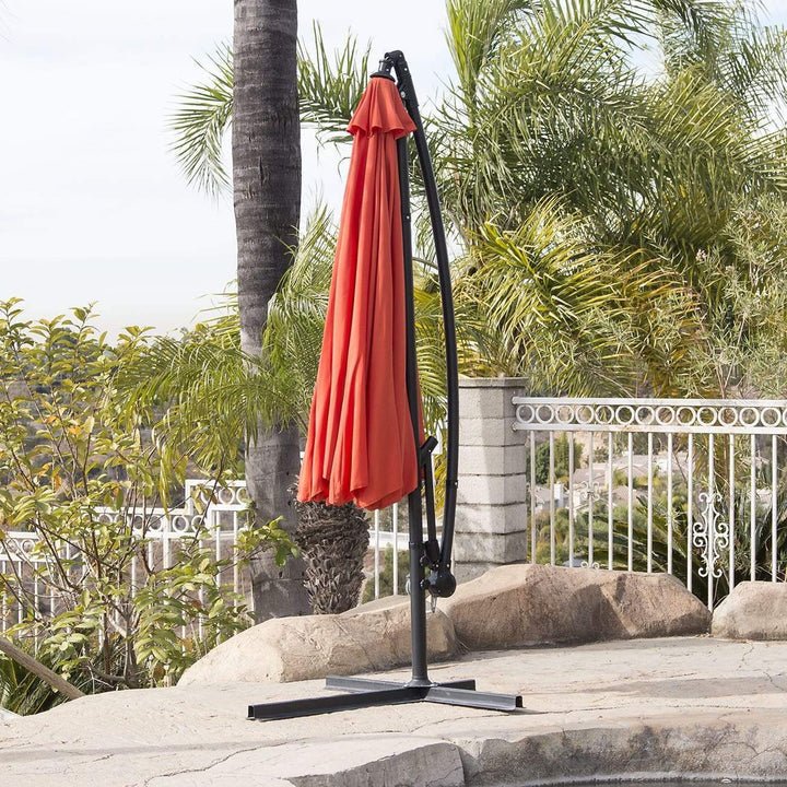 10FT Hanging Patio Umbrella Sun Shade Offset