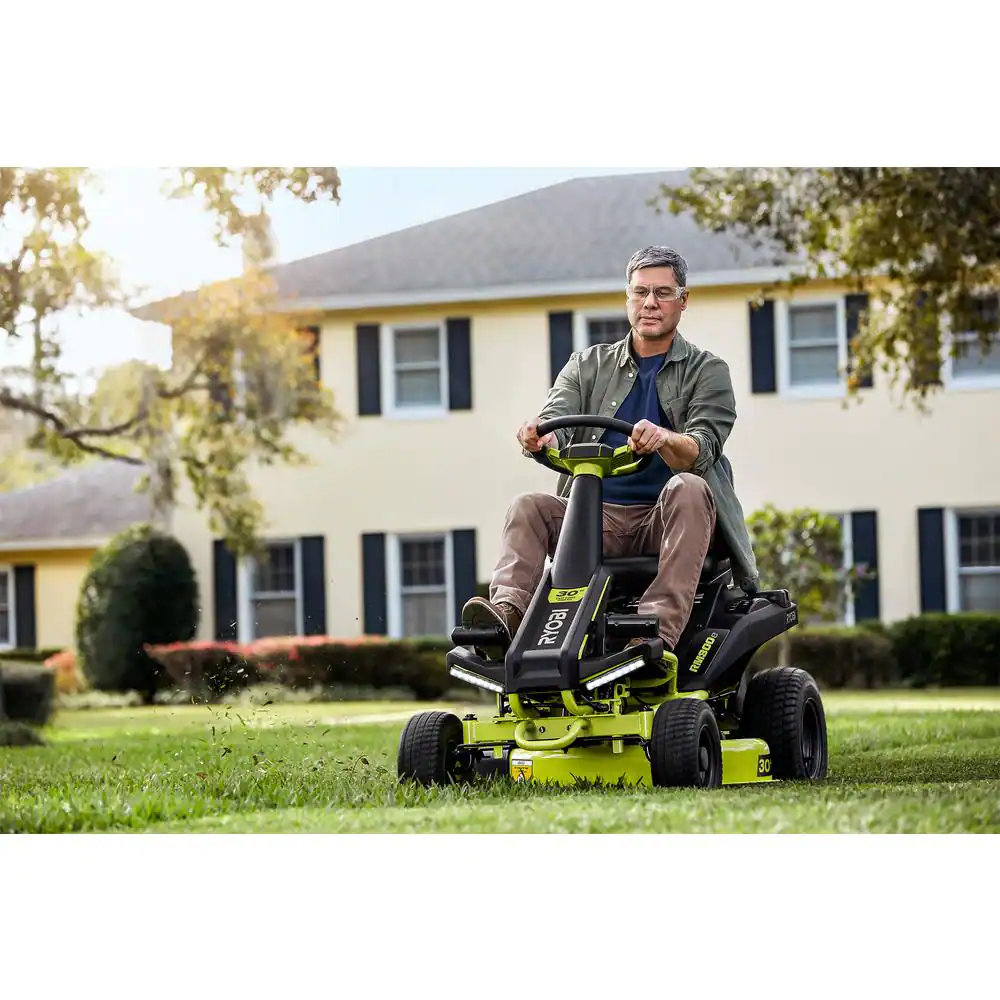 Ryobi 48V Brushless 30 in. 50 Ah Battery Electric Rear Engine Riding Mower