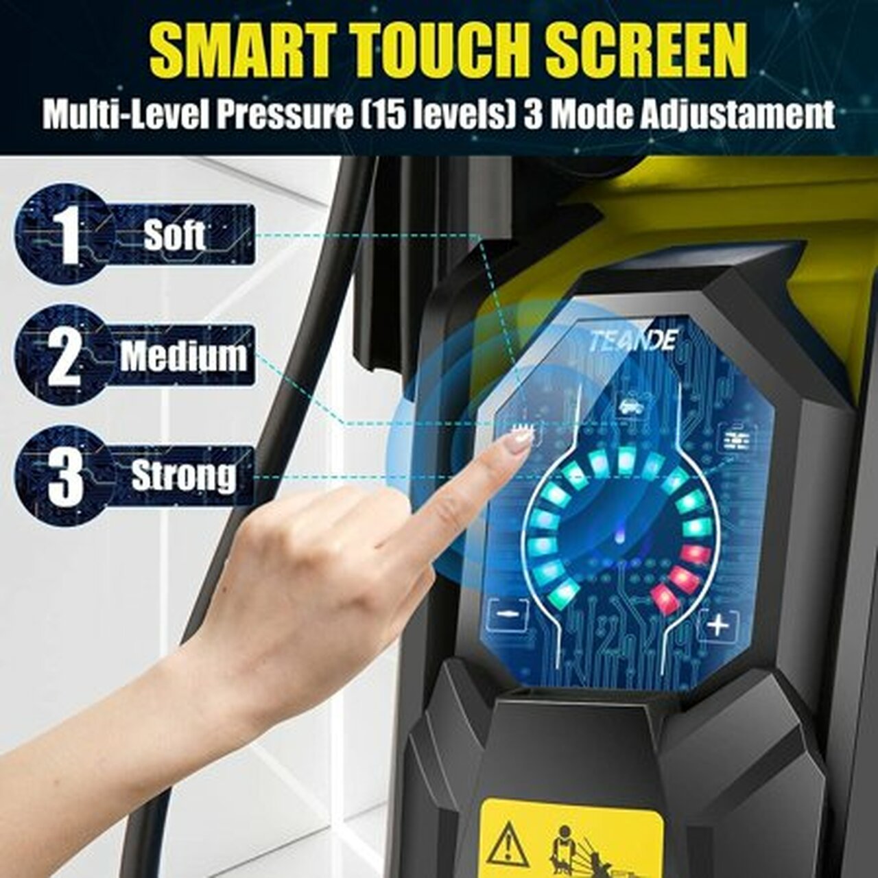 TEANDE 3800 PSI Pressure Washer, Electric 1800W High Pressure Power Washer Machine2.80 GPM Professional Washer Cleaner with Touch Screen and 5 Nozzles