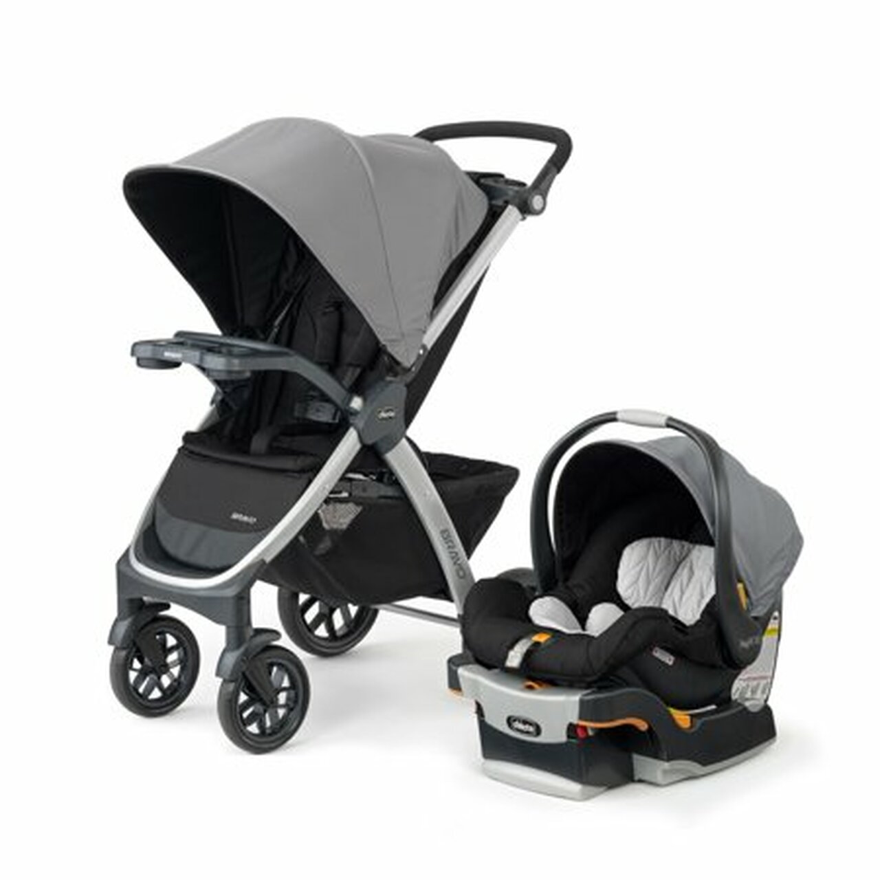 Chicco Bravo 3-in-1 Travel System including Bravo Quick-Fold Stroller and KeyFit 30 Infant Car Seat with Base, Camden
