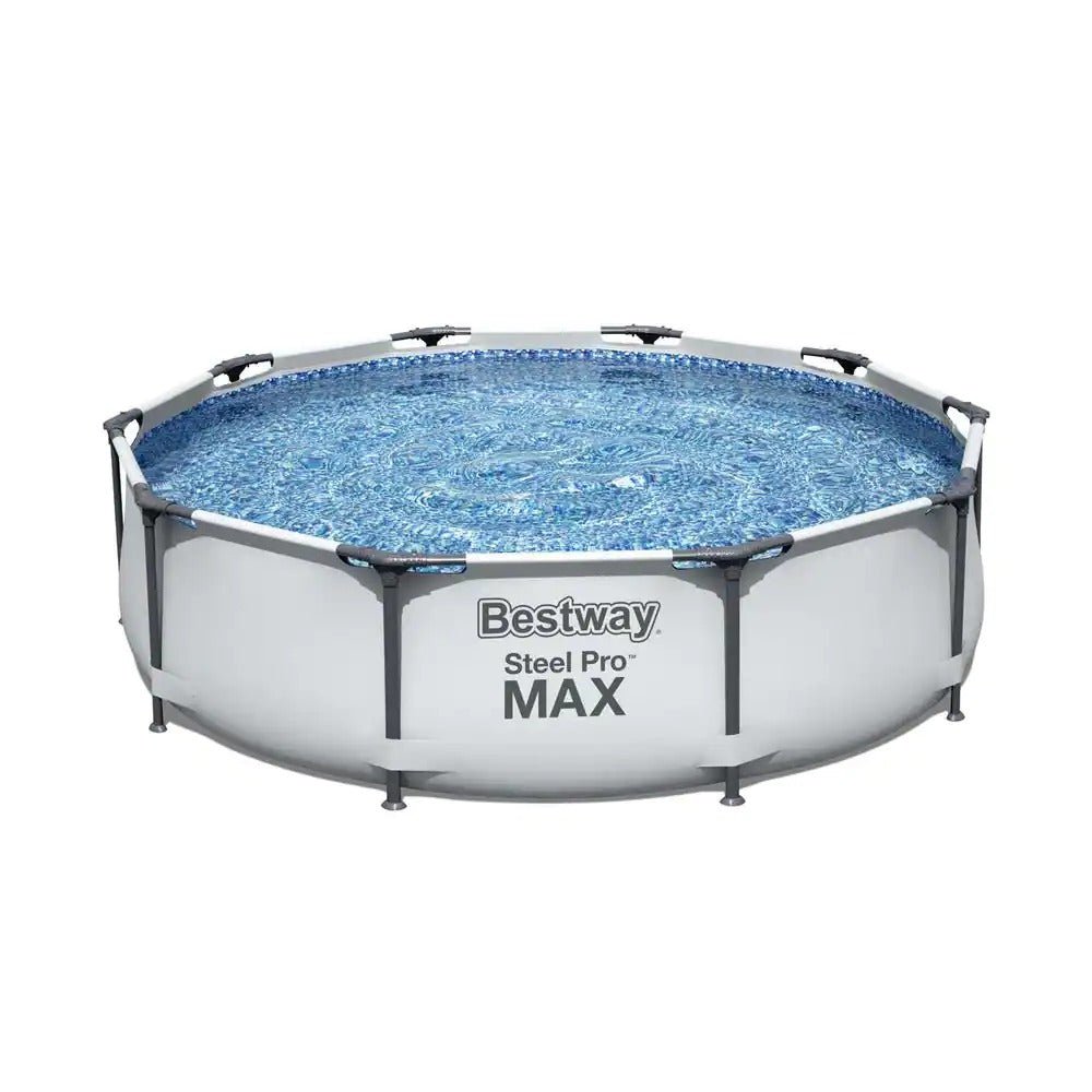 Swimming Pool-Bestway 10 Feet x 30 Inches Steel Pro Frame Round Above Ground Swimming Pool Set