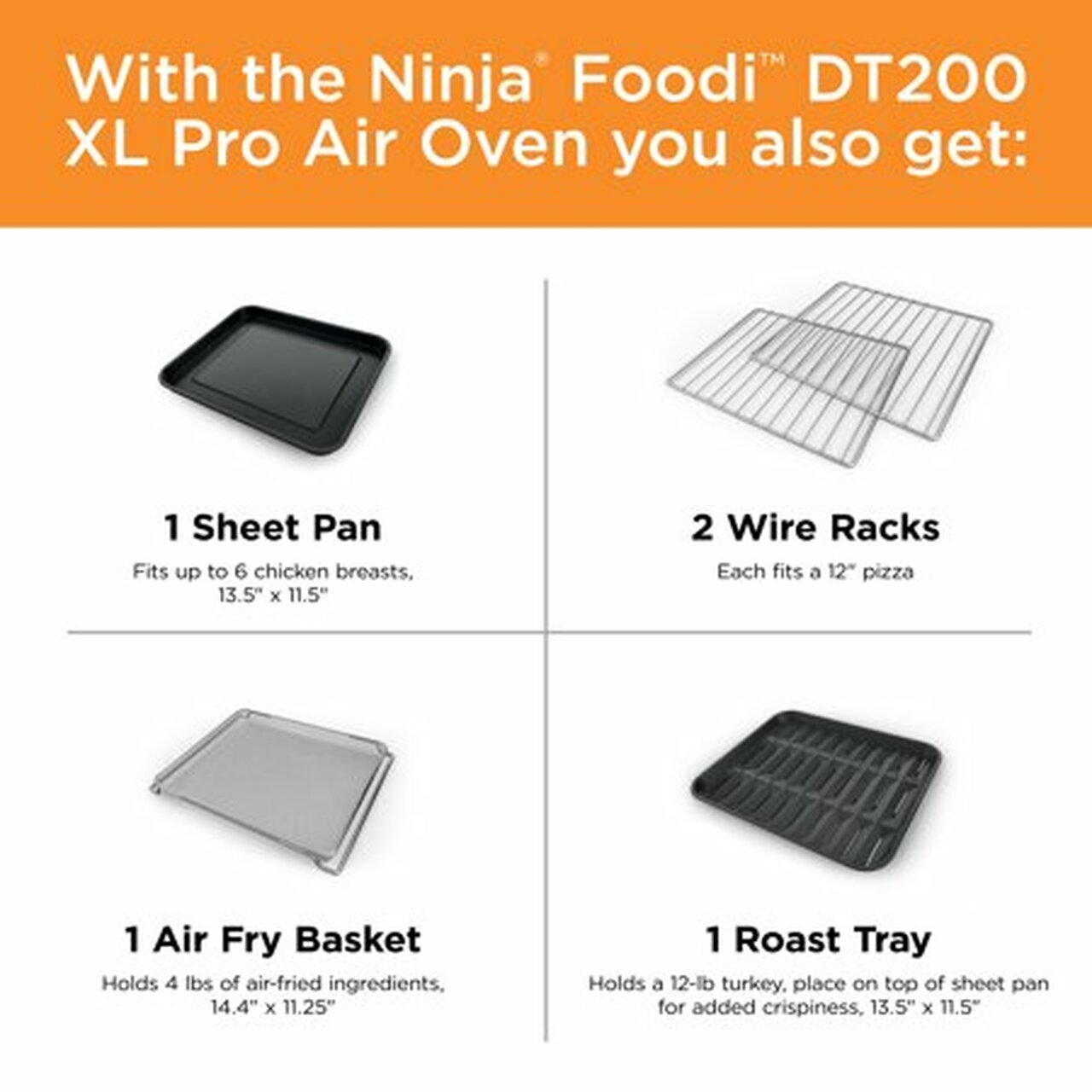 Ninja® DT200 Foodi™ 8-in-1 XL Pro Air Fry Oven, Large Countertop Convection Oven