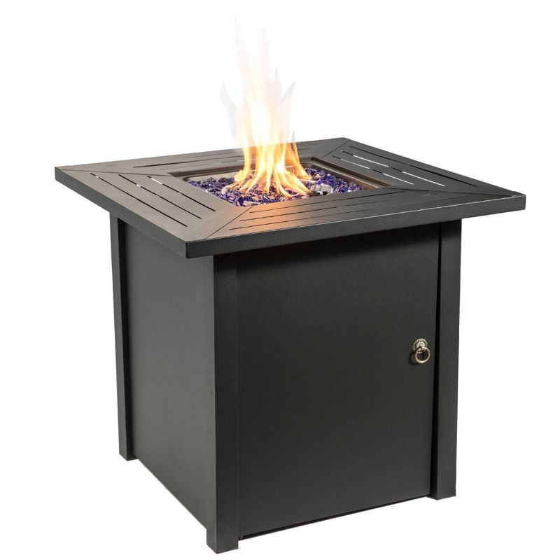 Oasis 30″ Square Steel Propane Gas Fire Pit – Teamson Home