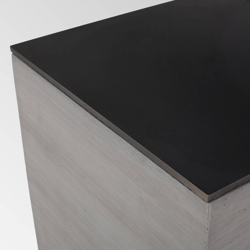 Langton Rectangular 40″ Light Weight Concrete Gas Fire Pit Dark Gray – Christopher Knight Home