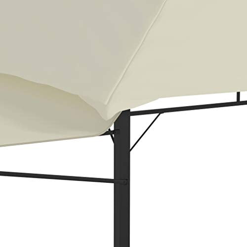 vidaXL Gazebo with Double Extended Roofs Canopy Sun Shelter Garden Outdoor Pavilion Patio Awning Sunshade Poolside Tent Cream 180 g/m²