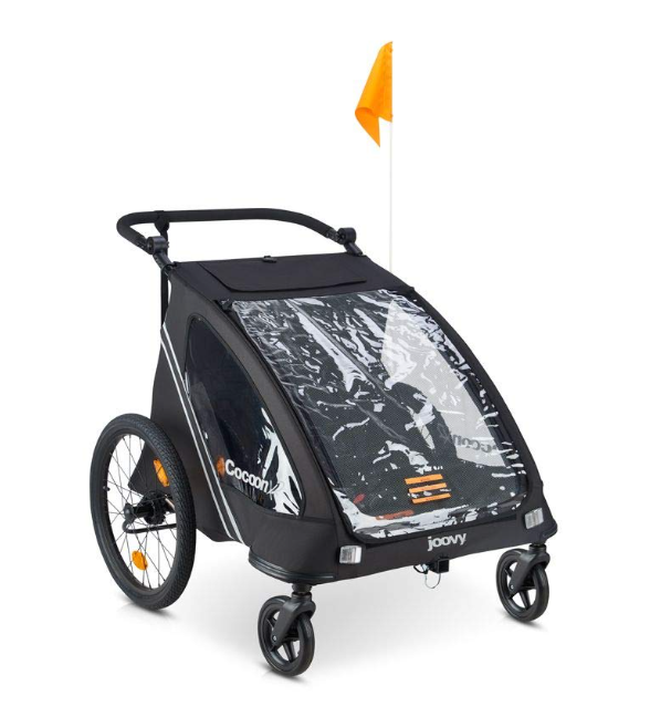 Joovy 5017 CocoonX2 Stroller and Bike Trailer with Trailer Hitch Black New