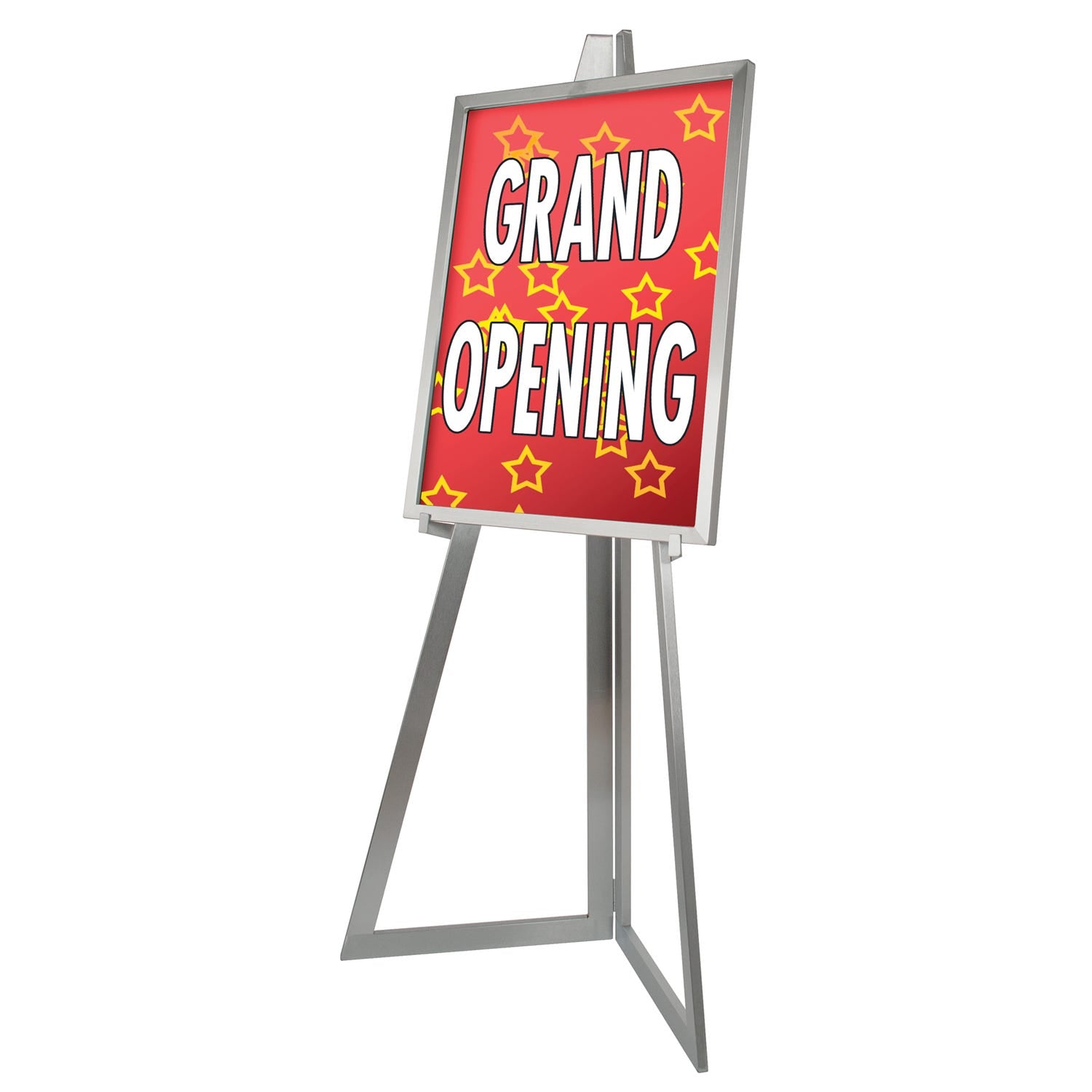 Econoco Floor Standing Folding Easel - Satin Chrome