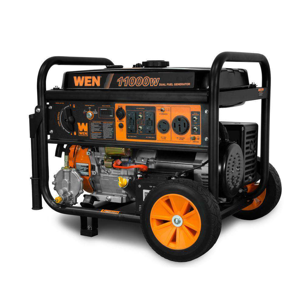 WEN DF1100T 11000W/8300W Dual Fuel Portable Generator with Wheel Kit and Electric Start New