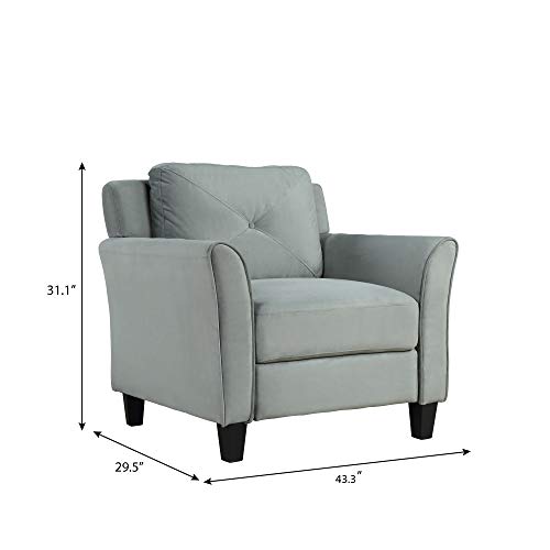 Harper & Bright Designs Living Room 3 Piece Sofa Couch Set,3 Seats Loveseat Single Chair Sectional Sofa Set,Grey