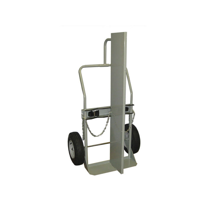 Justrite Double Cylinder Hand Truck With Firewall, 16 Inch Pneumatic Wheels