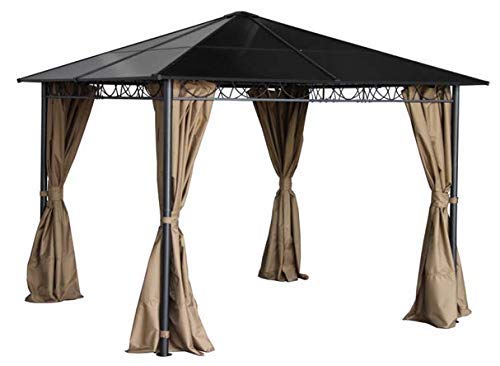 ABCCANOPY Outdoor Aluminum Hardtop Patio Gazebo with Netting, 10x10