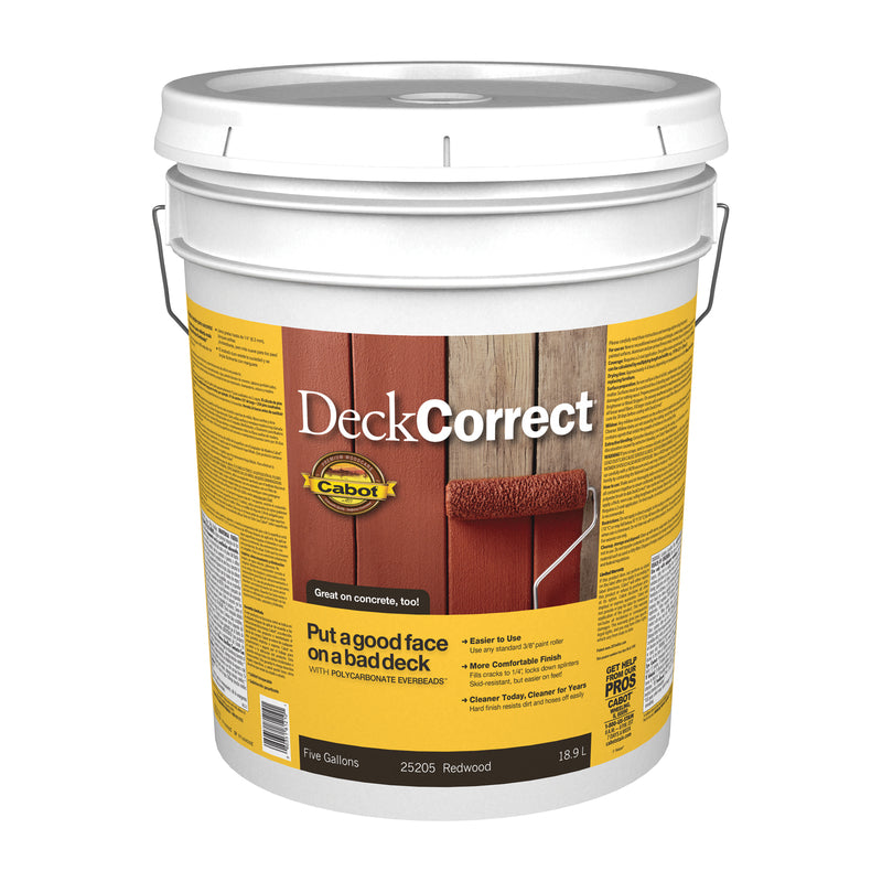 Cabot DeckCorrect Solid Redwood Water-Based Acrylic Deck Stain 5 gal