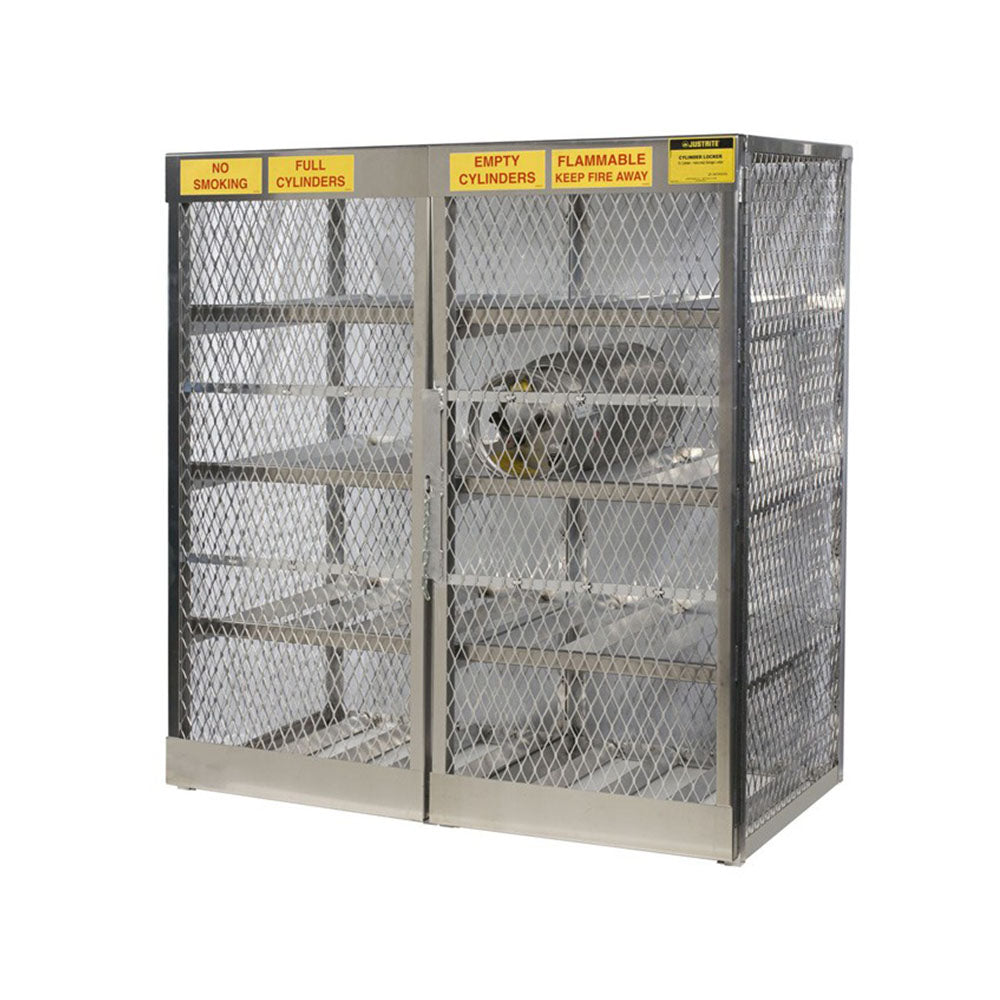 Justrite LPG Cylinder Capacity, Gas Cylinder Cabinet Locker, Aluminum