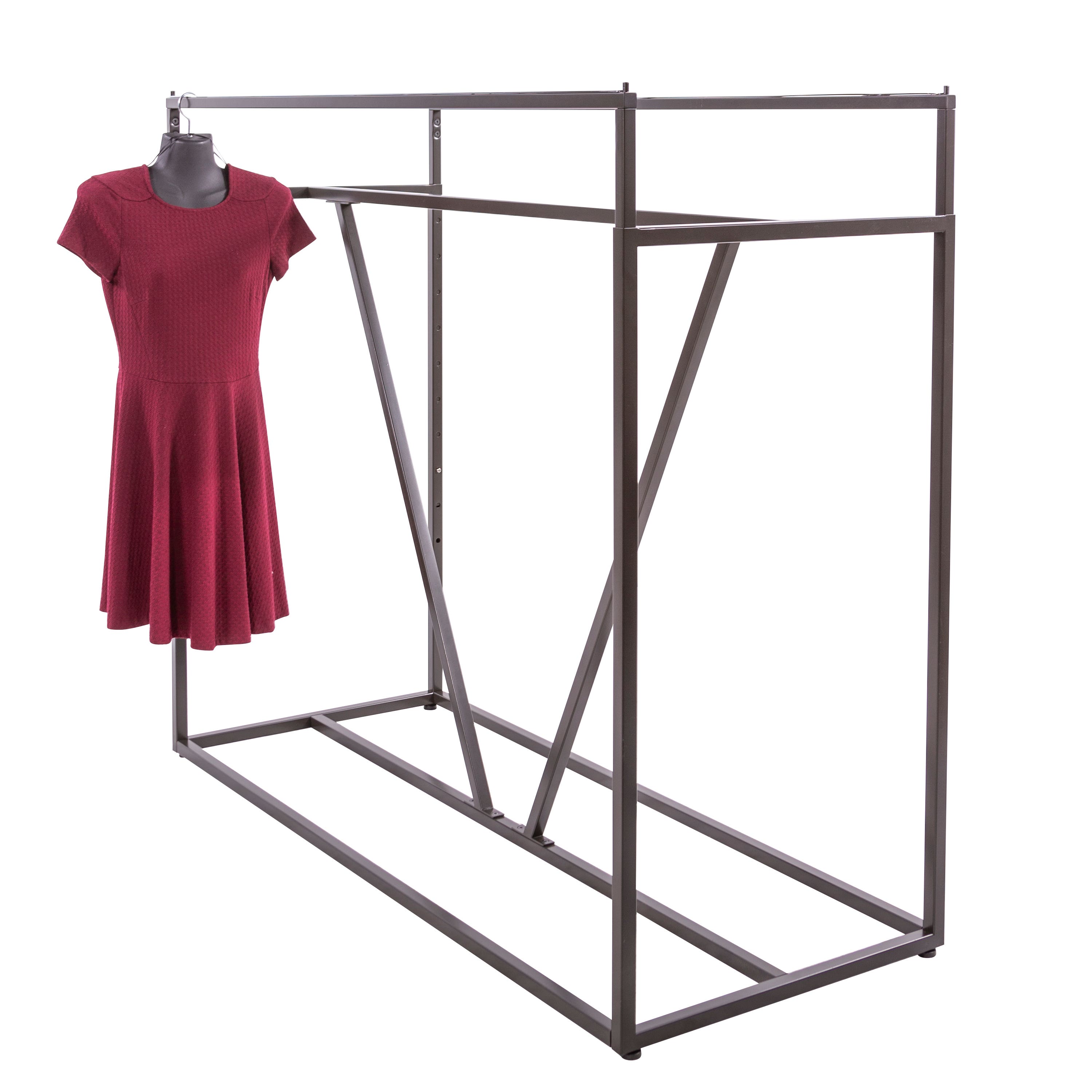 Econoco Linea Double Bar Apparel Rack with V-Brace