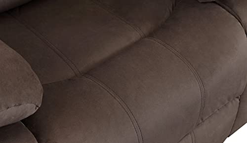 Blackjack Furniture Winthrop Microfiber Modern Reclining Living Room, Den Loveseat, Brunette