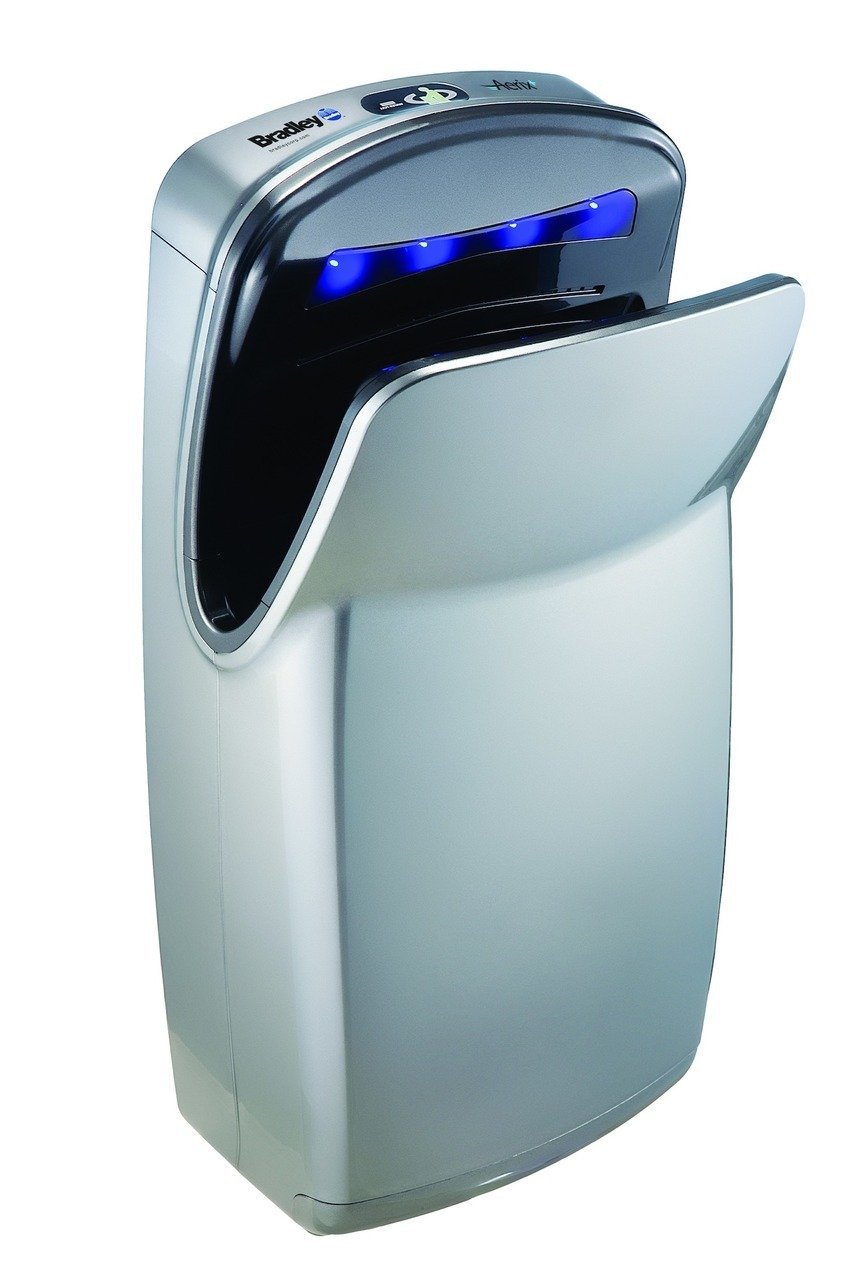 BRADLEY AERIX+ MODEL 2921-S, HIGH-SPEED, VERTICAL DUAL-SIDED HAND DRYER - 110V/120V SILVER
