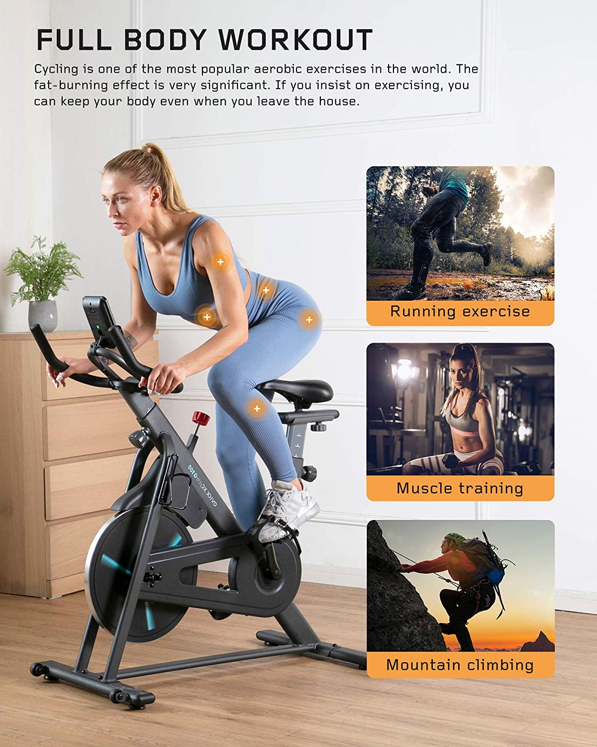 OVICX OS-EBIKE-Q100-C Magnetic Resistance Stationary Exercise Bike New