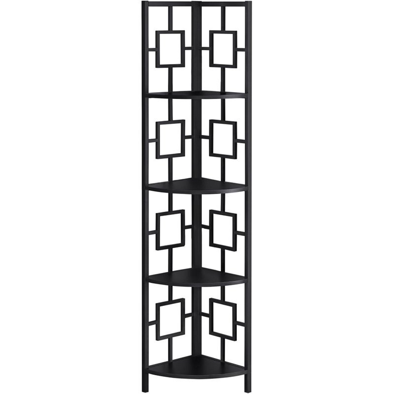 4 Shelf Modern Metal Corner Etagere Bookcase