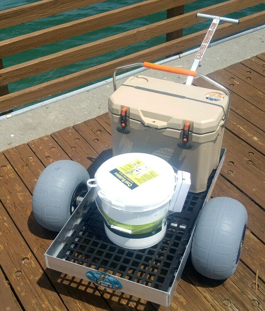 Alumacart 2-Wheel UV Deck Wagon With Balloon Beach Tires New