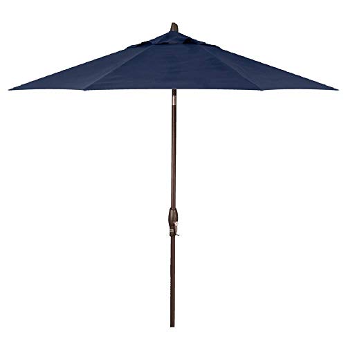 Treasure Garden 9-Foot Auto-Tilt Market Umbrella with Bronze Frame and Obravia (4 YR Fabric Warranty) Fabric: Navy