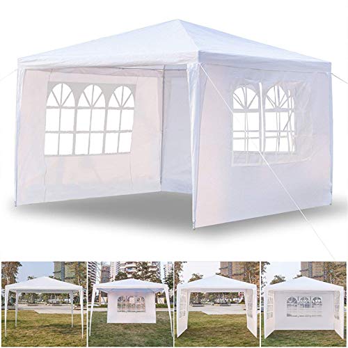 MTTLS White Outdoor Gazebo Canopy, Pop-Up Gazebo, Heavy Duty Waterproof Canopy Tent, with Cloth on All Sides Wedding Party Tent