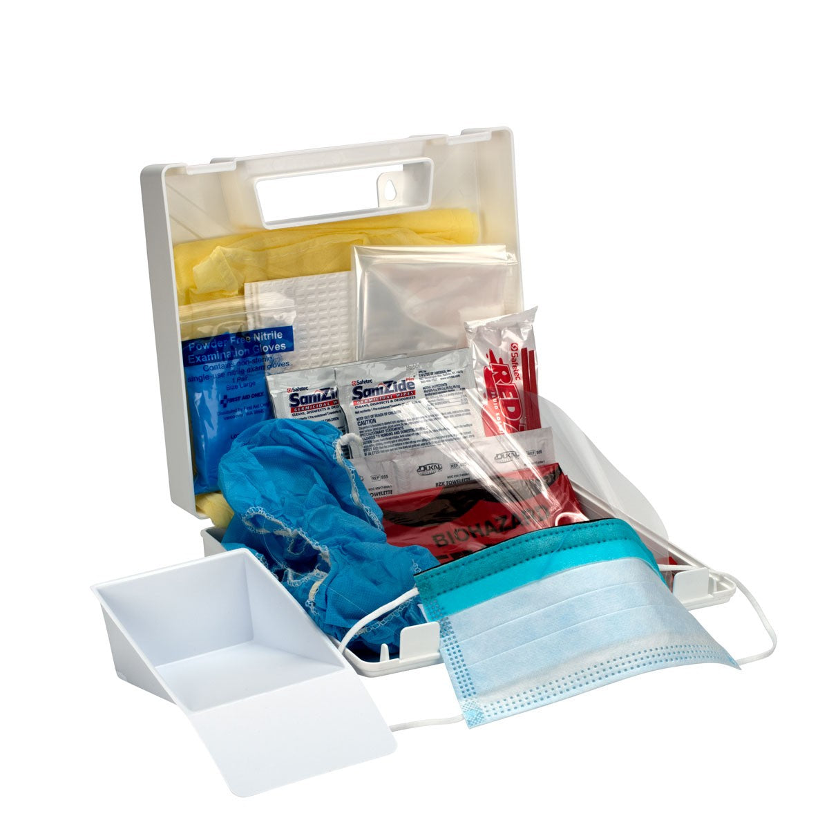 First Aid Only Wall-mount Bloodborne Pathogen (BBP) and Bodily Fluid Spill Kit in Plastic Carry Case, OSHA, 24 Pieces, White (6 per order)