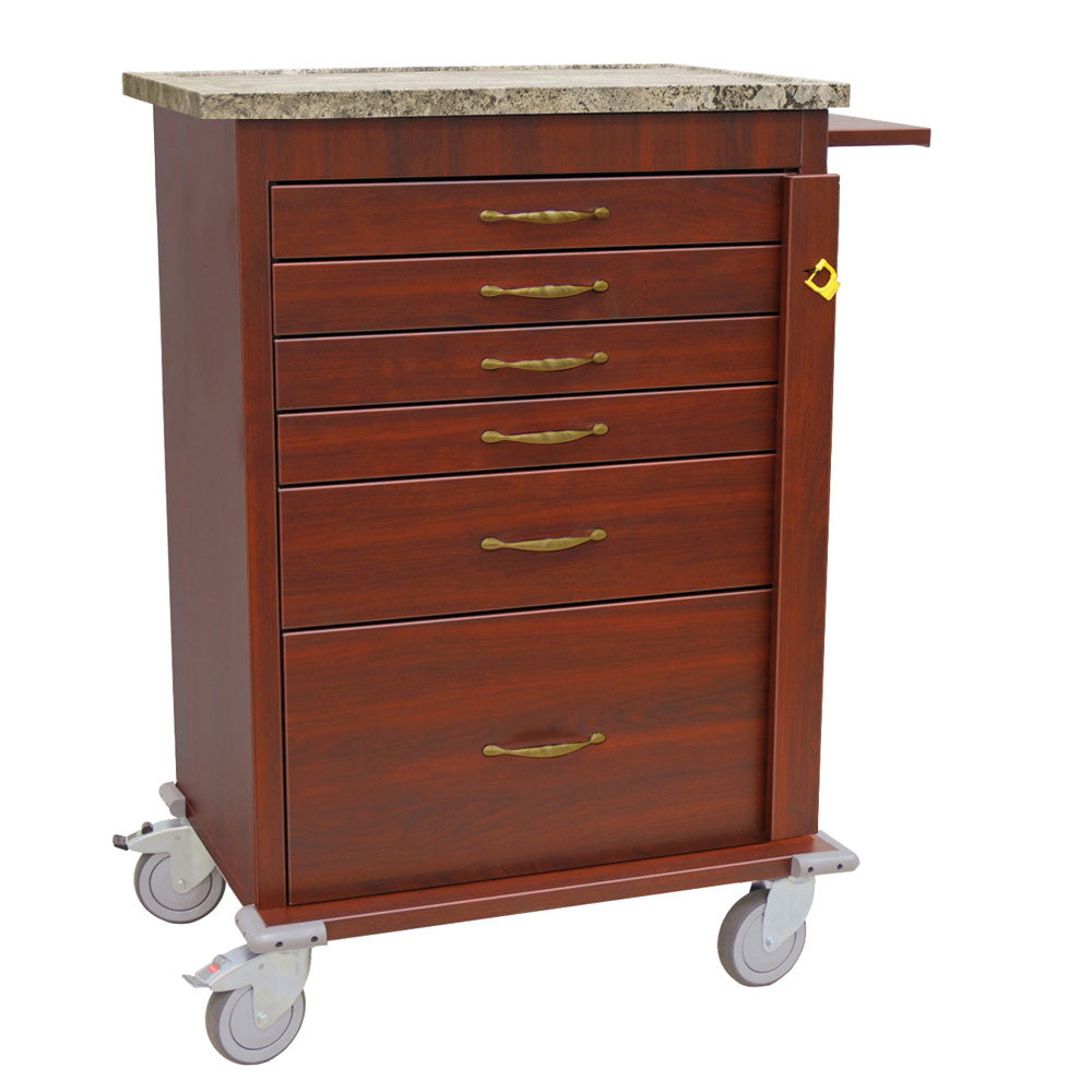 Harloff Emergency Cart, 6 Drawers, Faux Wood Vinyl
