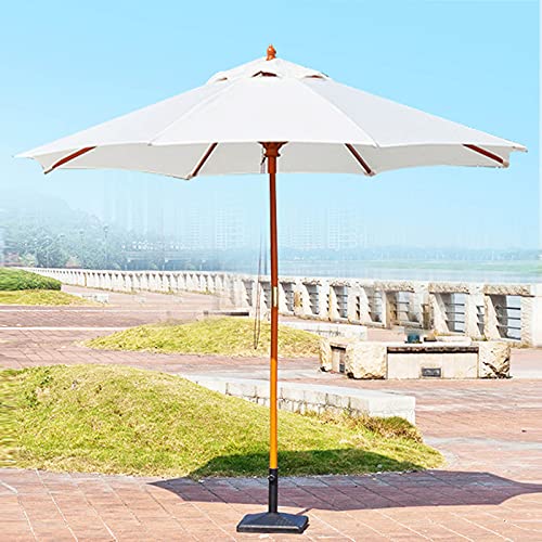 Round Patio Umbrella, 2.5m/8.2ft Outdoor Market Table Umbrellas Parasol, with 8 Sturdy Ribs, UV Protection Sunbrella, Suitable for Garden Lawn Deck Backyard Swimming Pool, 4 Colors