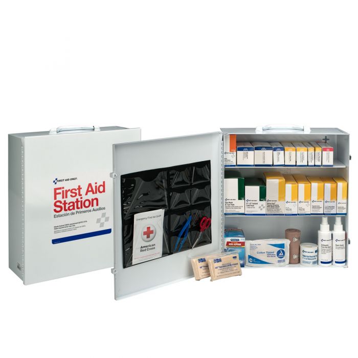 First Aid Only 100 Person 3 Shelf First Aid Steel Cabinet, Custom Logo (10 per order)