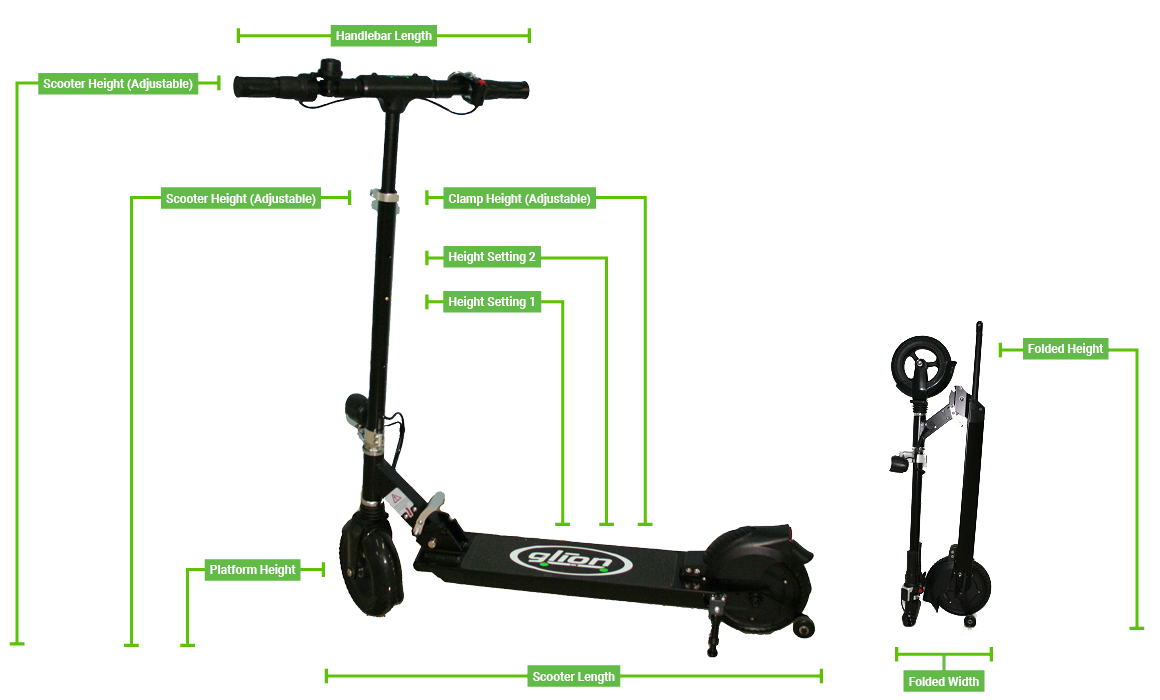 Glion Dolly Foldable Lightweight Adult Electric Scooter with Li-Ion Battery Black New