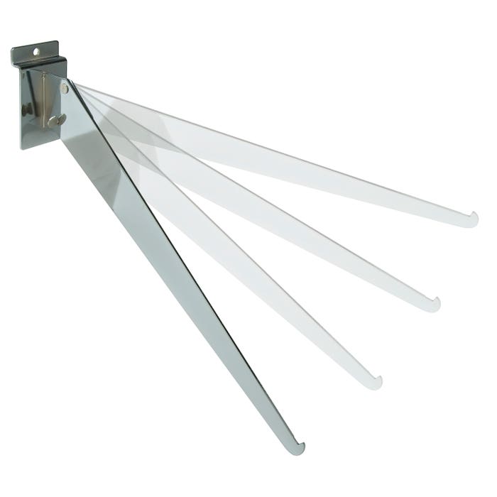 Econoco Adjustable Angle Shelf Brackets For Slatwall - Chrome (48 Pcs. Per Carton)