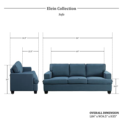 Lexicon Elein Living Room Sofa, Blue
