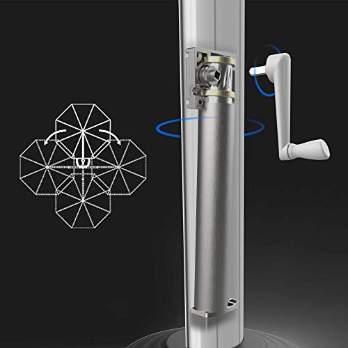 PURPLE LEAF 9' X 12' Double Top Deluxe Wood Pattern Rectangle Patio Umbrella Offset Hanging Umbrella Outdoor Market Umbrella Garden Umbrella, Beige