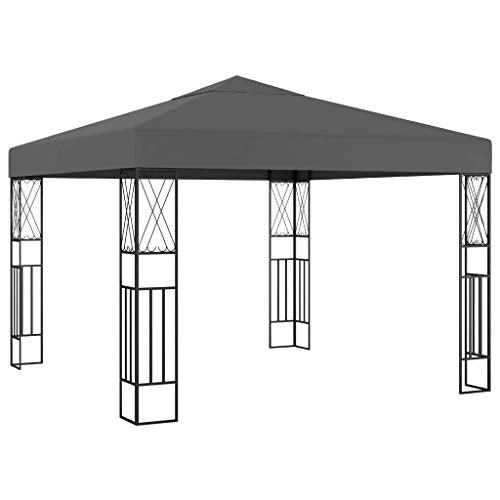 vidaXL 9.8x9.8 feet Outdoor Garden Backyard Gazebo, Steel Frame Gazebo Canopy Furniture Pergolas for Garden,Patio,Lawns,Parties