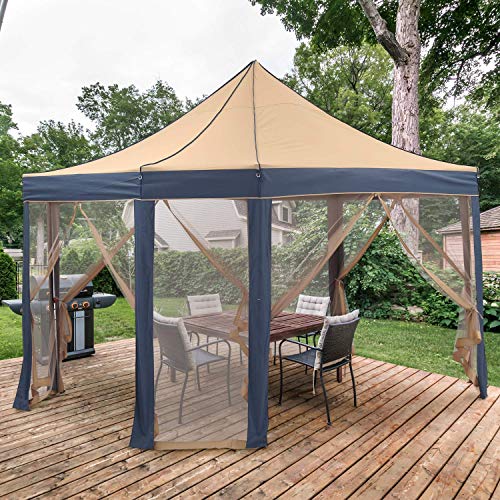 GDY Outdoor Pop Up Gazebos, 10x13 Ft Gazebo Tent, Patio Canopy Shelter with Mosquito Net (10x13 FT)