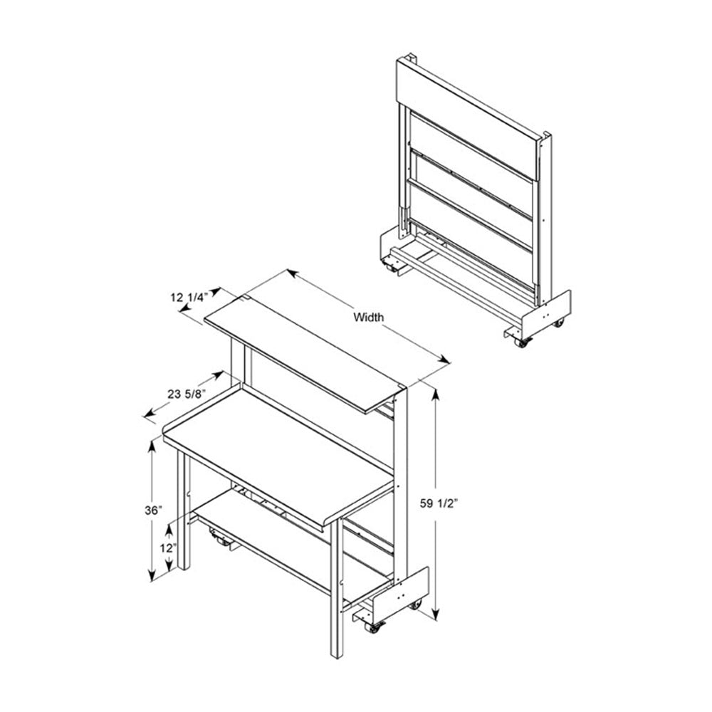 PVI Food Service Mobile Retractable Prep Station