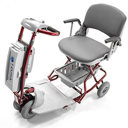 Tzora TZELITE  Elite Portable Compact Lightweight Folding Mobility Scooter Red New