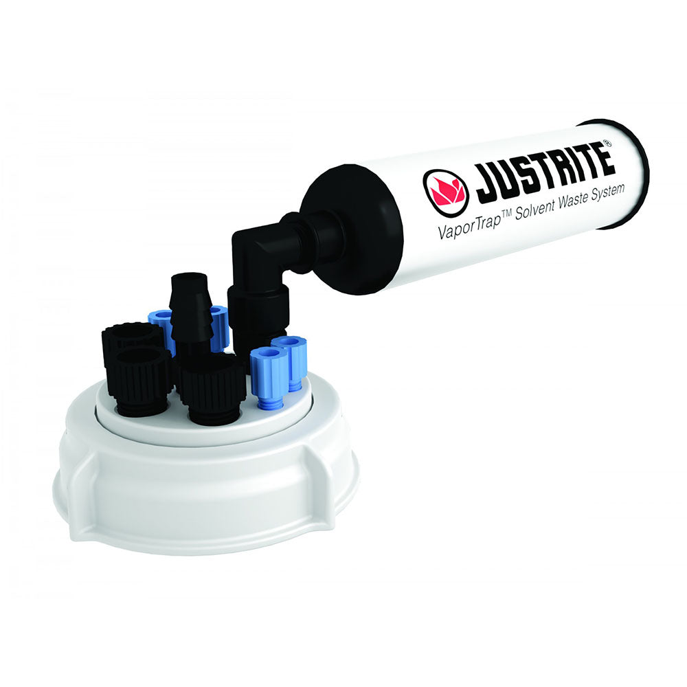 Justrite VaporTrap™ UN/DOT Cap With Filter Kit, 70mm Cap, 4 Ports 1/8'' OD Tubing, 3 Ports 1/4