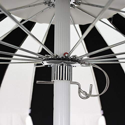 8.5 ft. Patio Umbrella in Pacifica Black and Natural Fabric