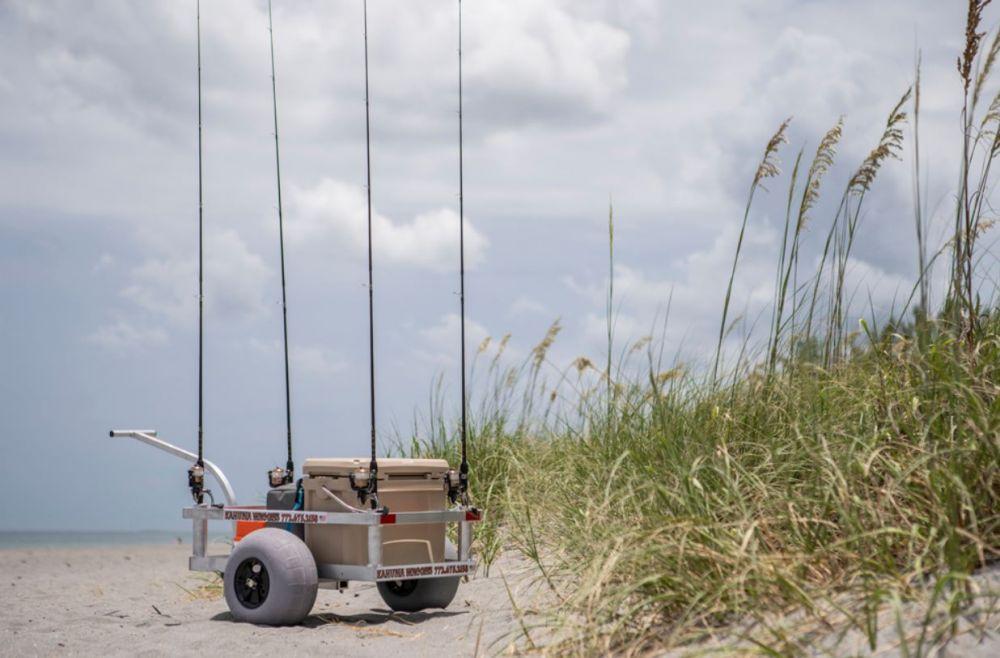 Alumacart Bimini Beach and Fishing Wagon with Rod Holders With No Hitch New