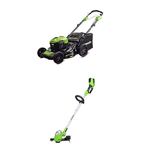 Greenworks 21-Inch 40V Self-Propelled Cordless Lawn Mower with 13-Inch 40V Cordless String trimmer/Edger Battery Not Included 21332