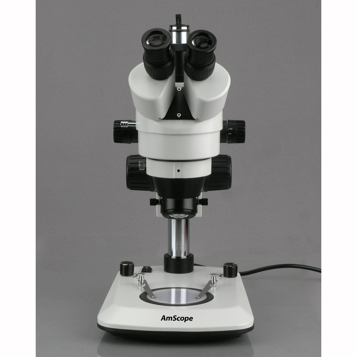 Amscope SM-2T-6WB-V331 7X - 45X Dual Lit 6 Watt LED Trinocular Stereo Zoom Microscope New