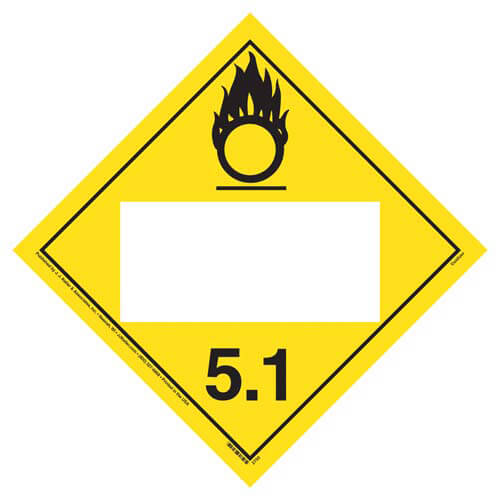 JJ Keller Division 5.1 Oxidizer Placard - Blank (Pack of 25)